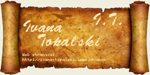 Ivana Topalski vizit kartica